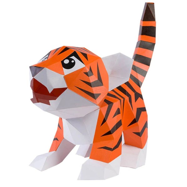 Tiger 3D Papier Modell, Lampenschirm